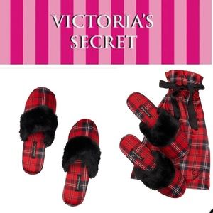 Victoria’s Secret Signature Satin slippers…